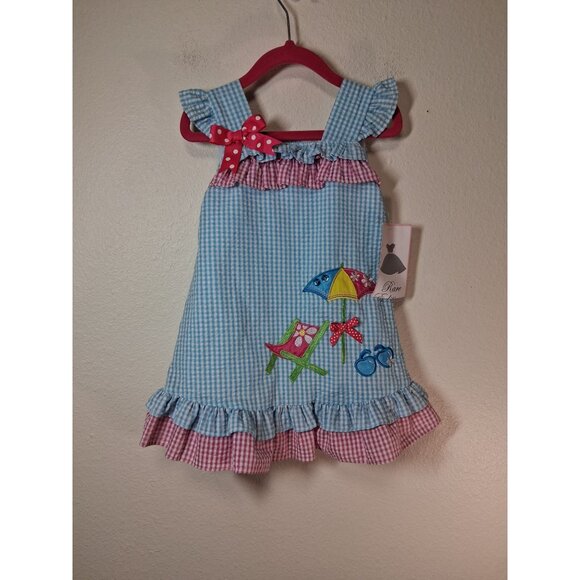 NWT Rare Editions Summer Dress with Diaper Cover Shorts Beach Vacation 24 Months - Picture 1 of 7